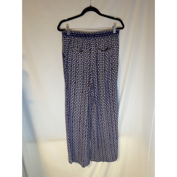 Anthropologie HEI HEI Santa Clara Blue Printed Floral Wide Leg Boho Pants Small - Picture 2 of 3